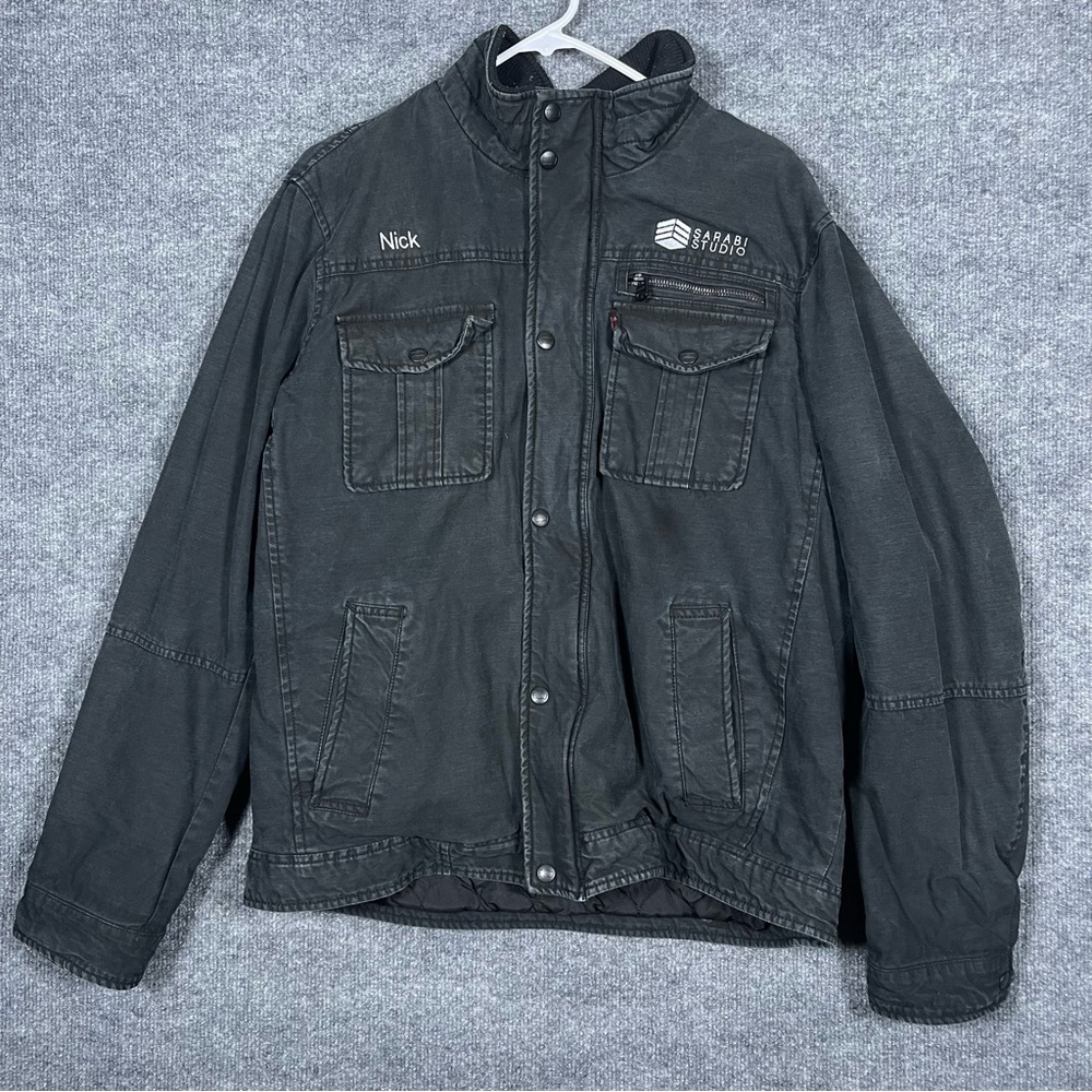 Levi’s Men’s Large Black Denim Work Wear Quilted Insulated Full Zip Coat